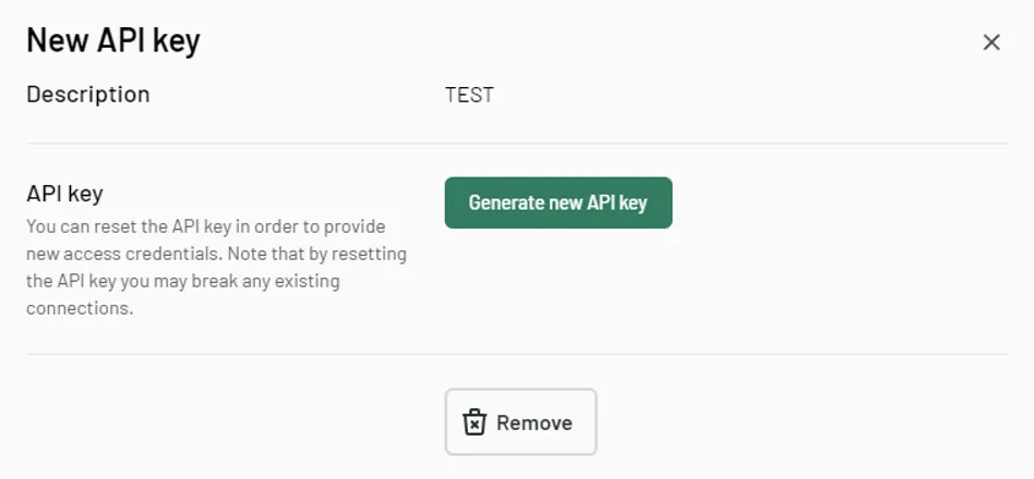 Managing API key