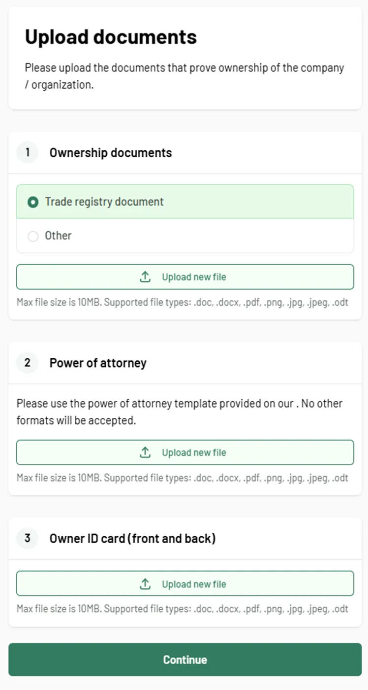 step 13 - upload documents