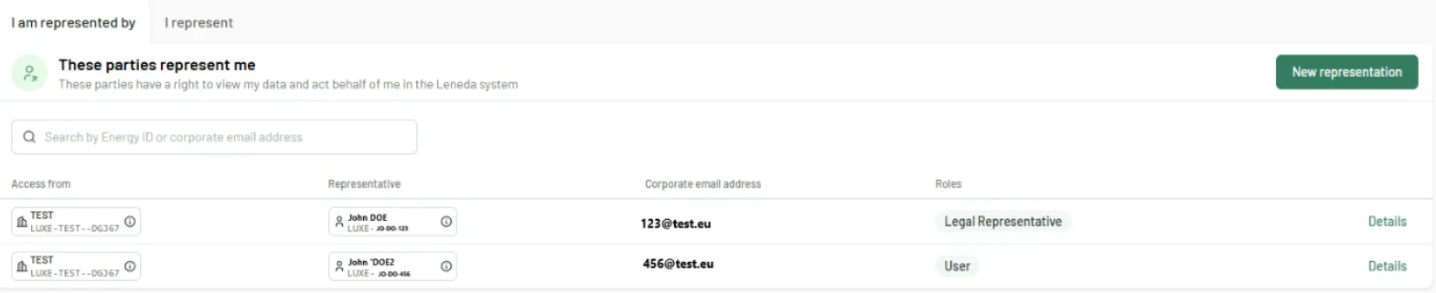 step 5a - list of active representations